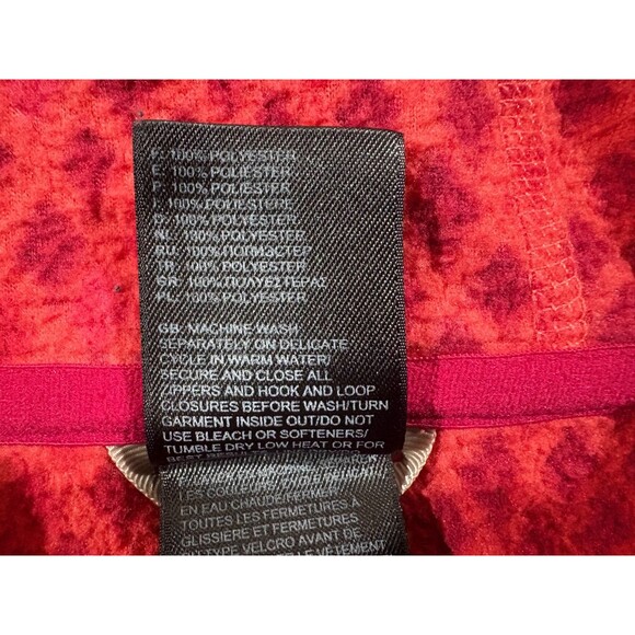 NORTH FACE Womens Pink Purple Coral Mezzaluna Fleece Zip Hoodie Pockets Sz XS - Picture 8 of 13